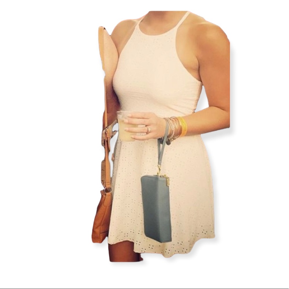 Charlotte Russe White Eyelet Halter Dress
